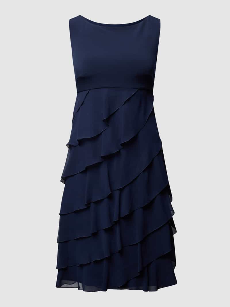 Cocktailjurk van chiffon in laagjeslook Swing