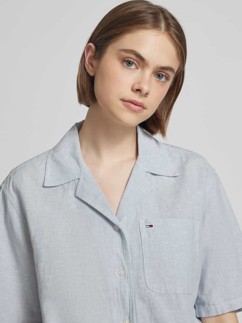 Tommy Jeans Relaxed fit overhemdblouse van een mix van katoen en linnen