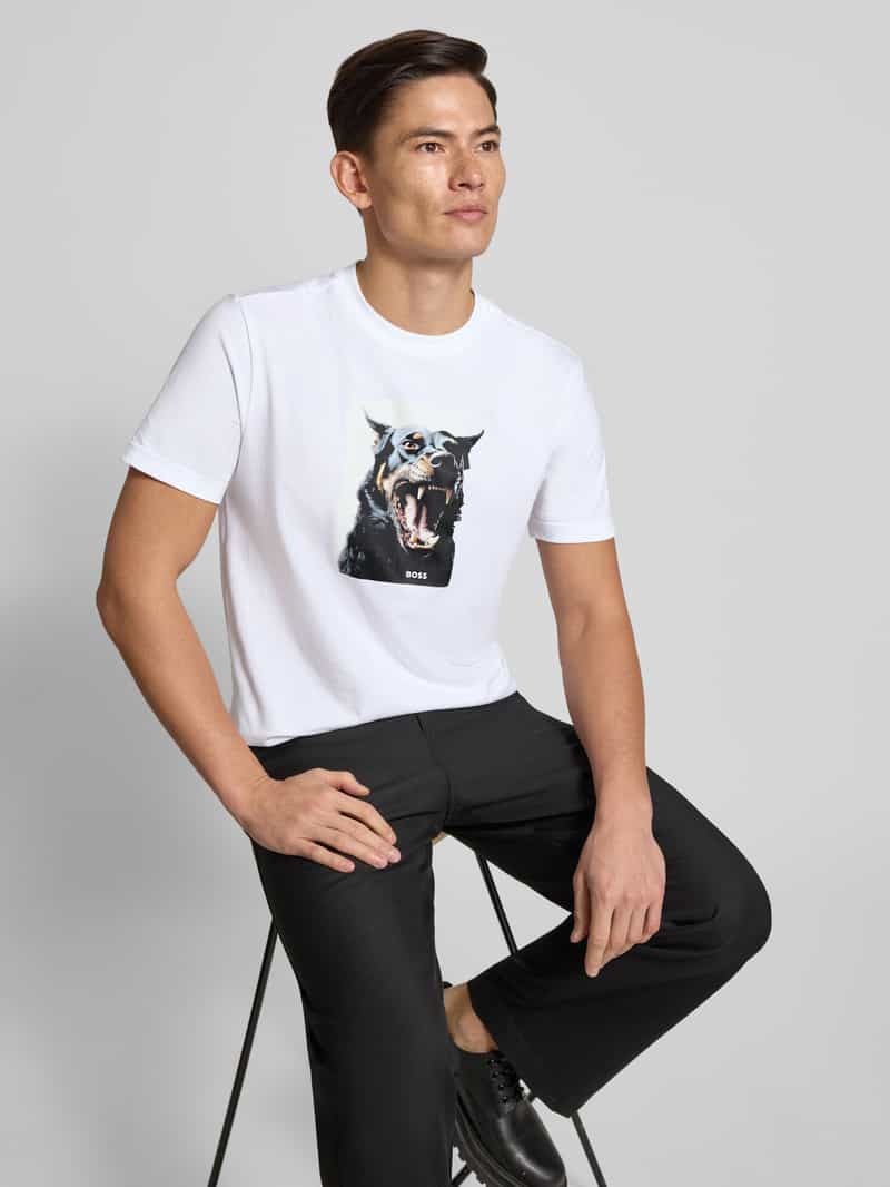 Boss Orange Slim fit T-shirt van puur katoen model 'TE_DOBERMANN'