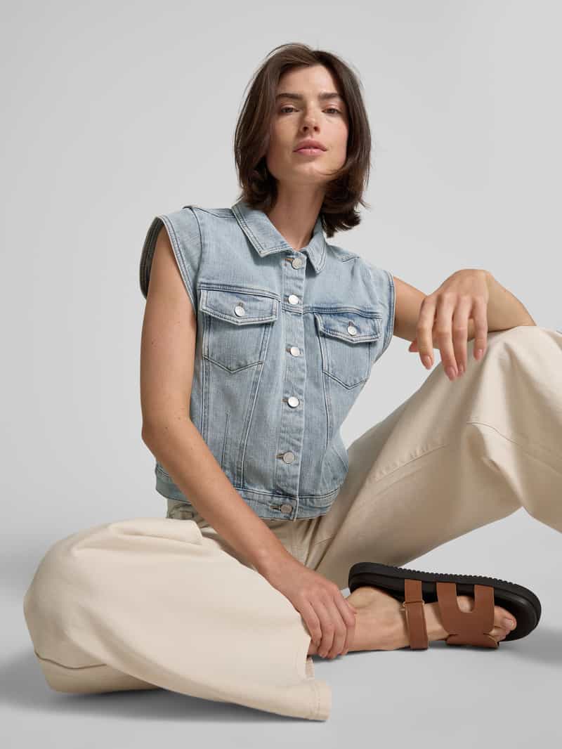 FREE QUENT Jeansgilet met paspelzakken op de borst model 'Bagger'