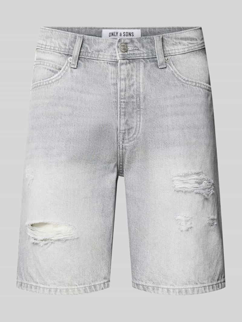 Only & Sons Korte regular fit jeans in destroyed-look, model 'EDGE'