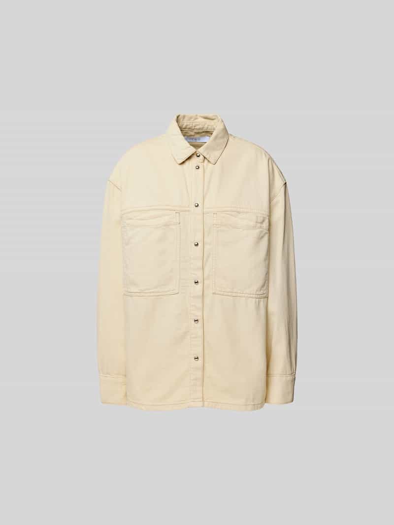 Overhemdblouse met drukknoopsluiting