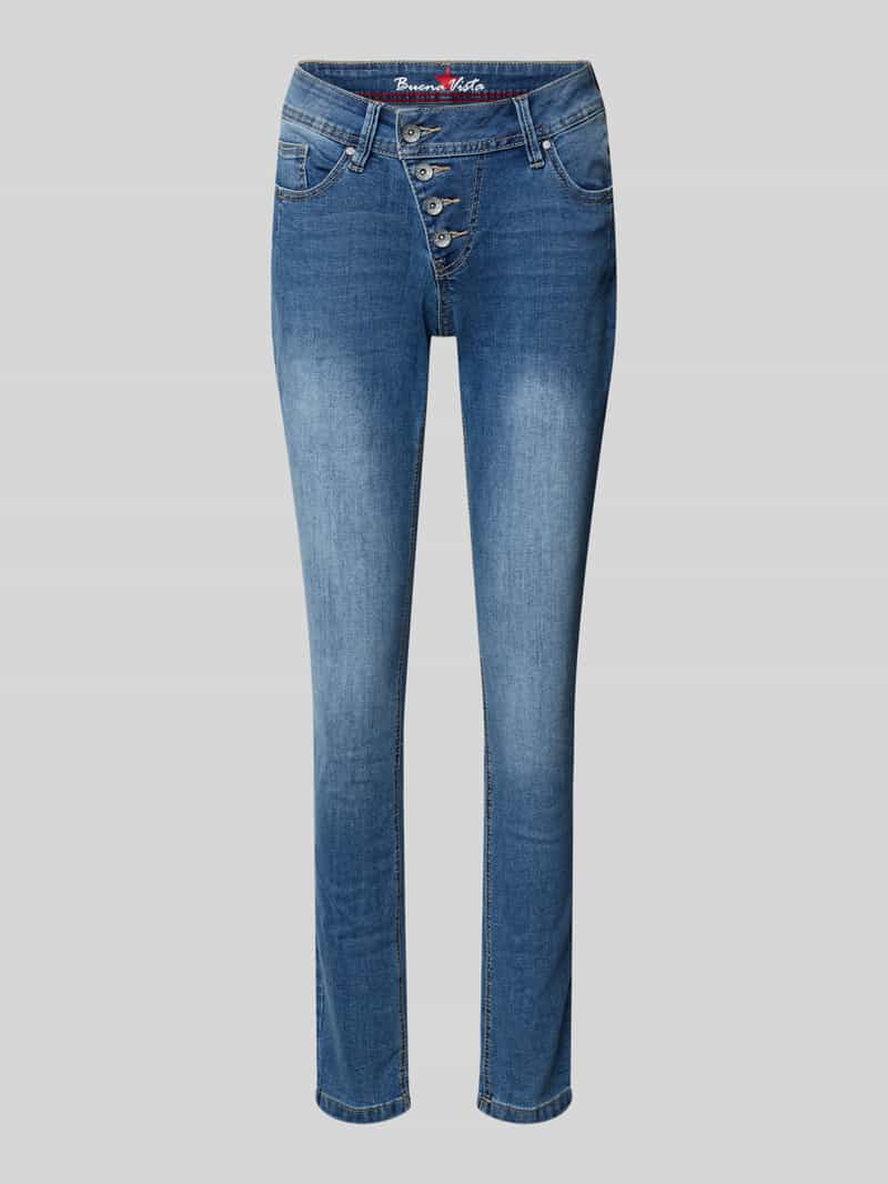 Buena Vista Straight fit jeans met knoopsluiting model 'Malibu'