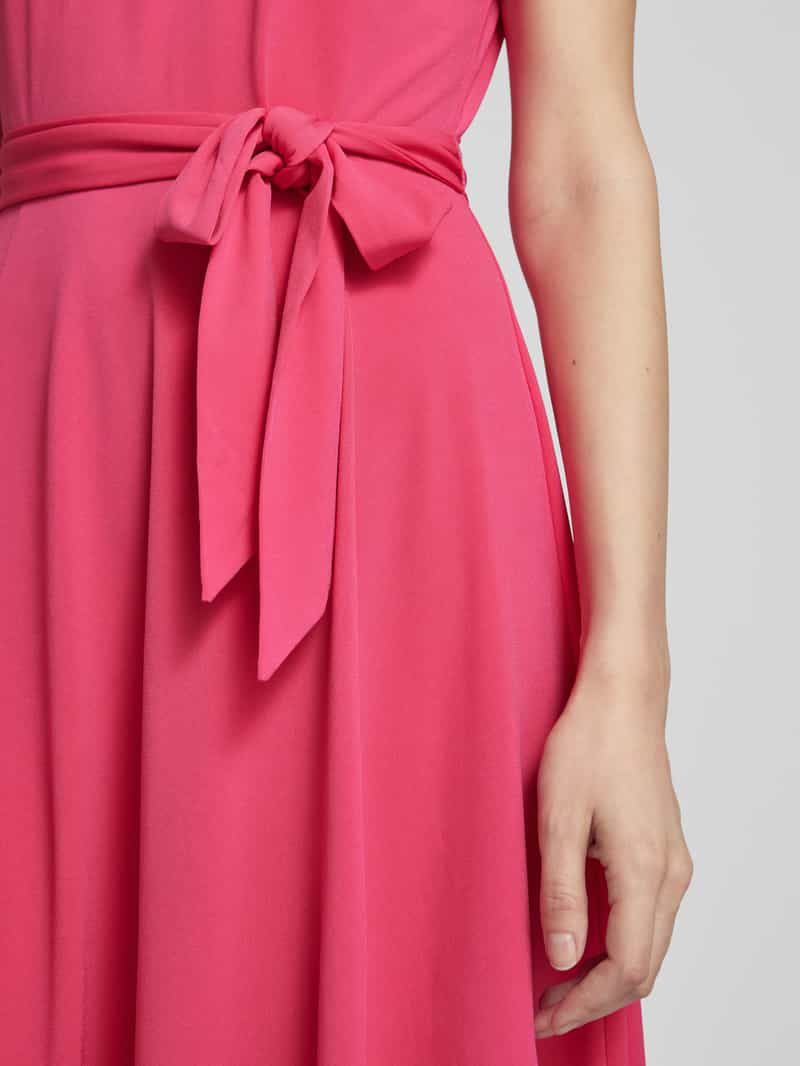 Christian Berg Woman Selection Knielange jurk met strikceintuur