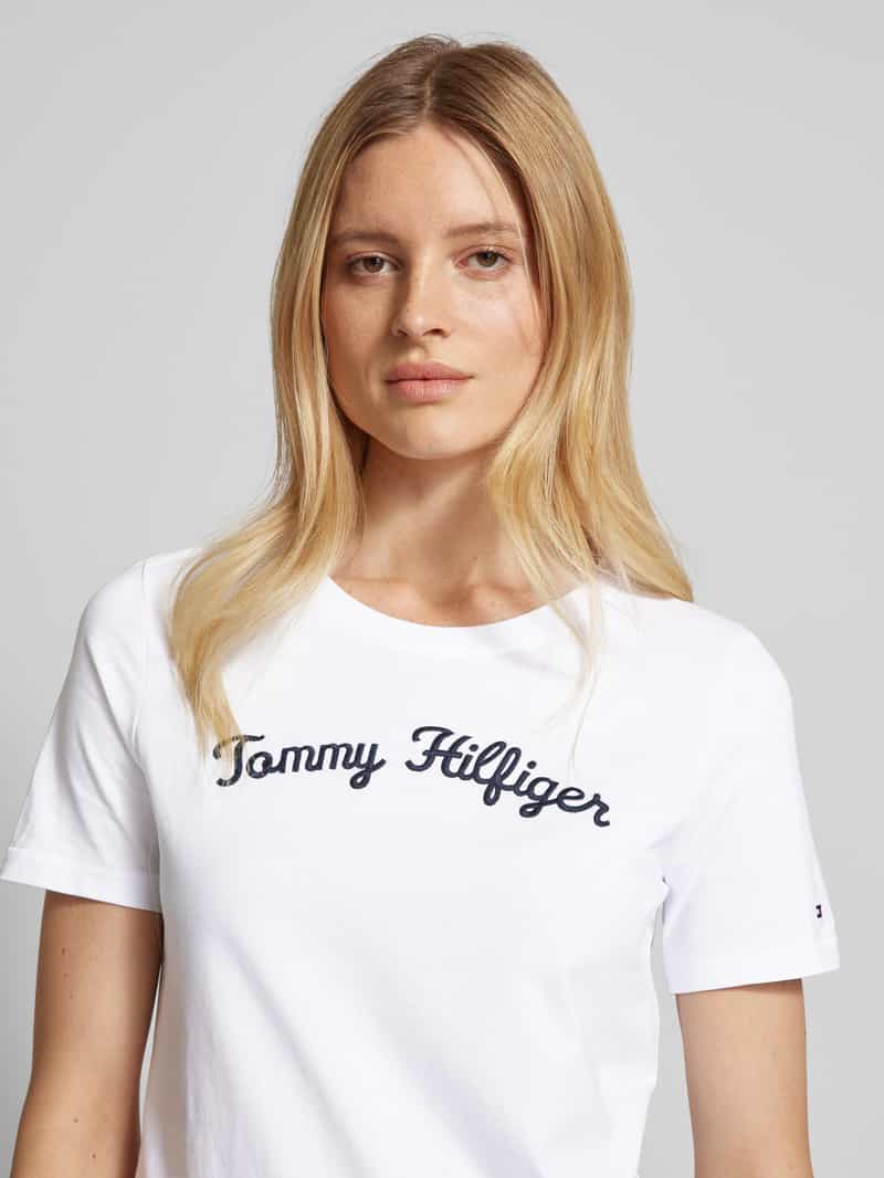 Tommy Hilfiger T-shirt met labelstitching model 'SCRIPT'