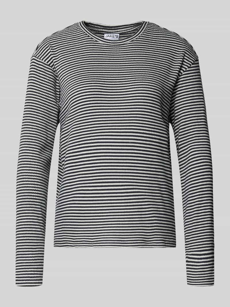 Jake*s Casual Pyjamabovendeel met geribde ronde hals