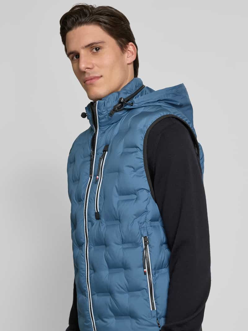 Tom Tailor Regular fit bodywarmer met opbergvak voor capuchon in de kraag