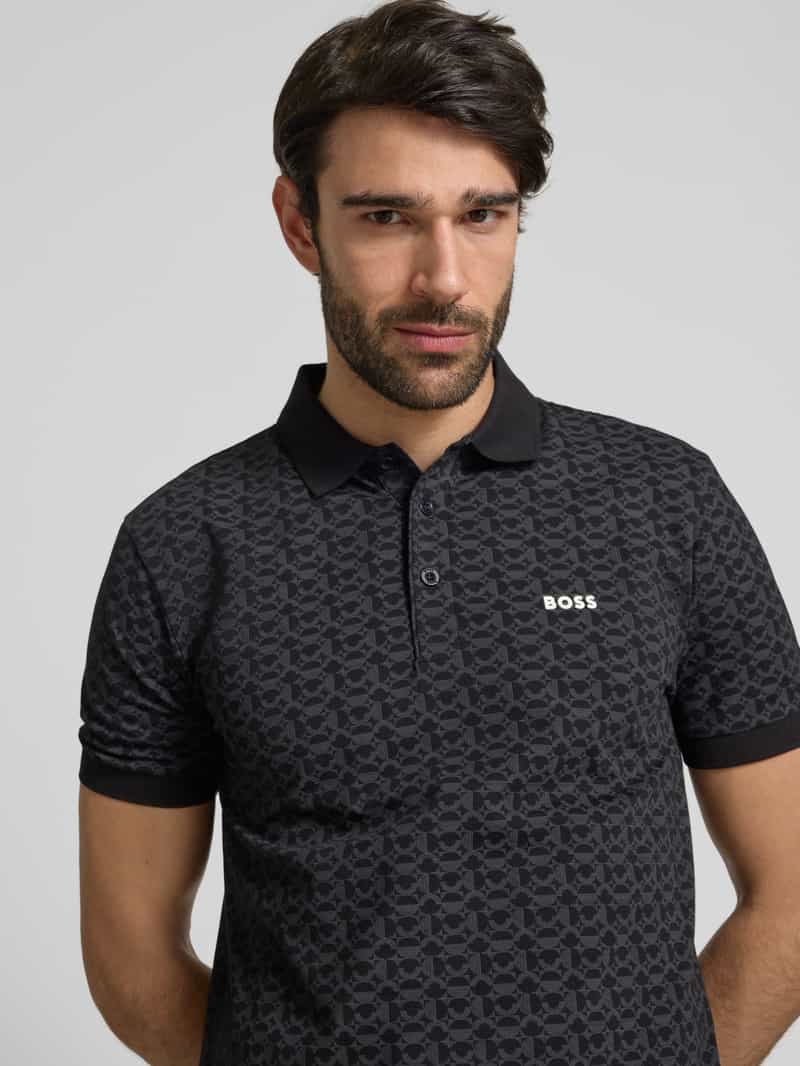 BOSS Green Regular fit poloshirt met labelprint model 'Paddy'