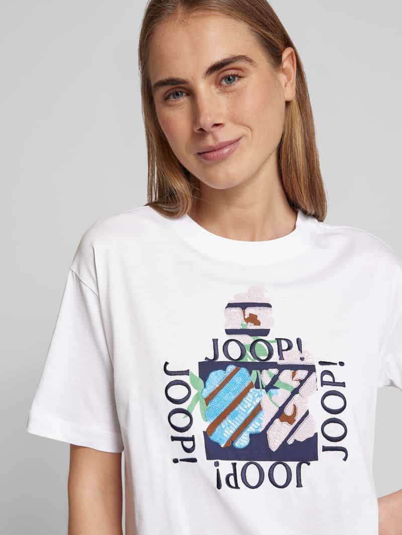 Joop! T-shirt met pailletten model 'Tomo'