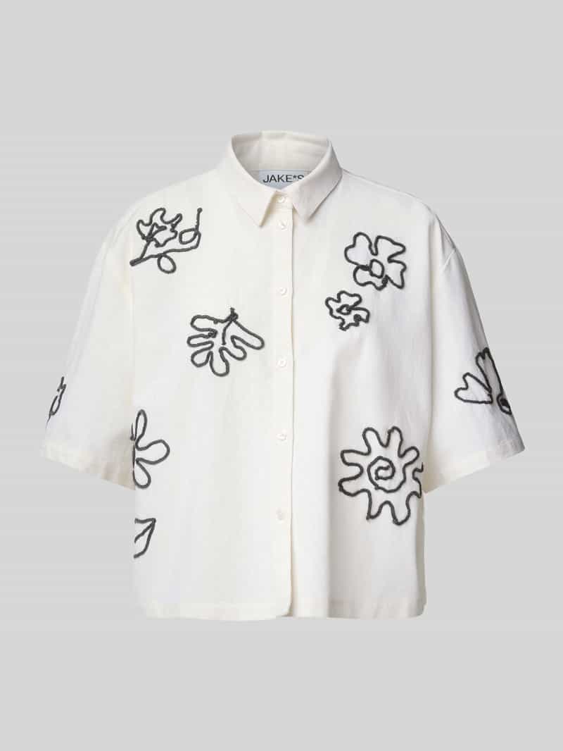 Jake*s Casual Relaxed fit overhemdblosue met 1 2-mouwen
