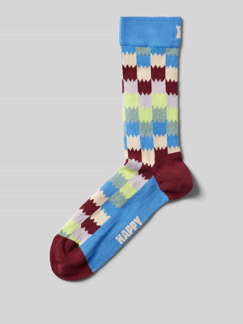 Happy Socks Sokken met motiefstitching model 'Dizzy Check'