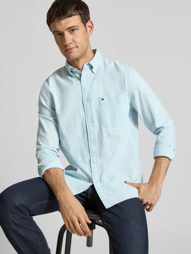 Tommy Hilfiger Regular fit jeansoverhemd van puur katoen