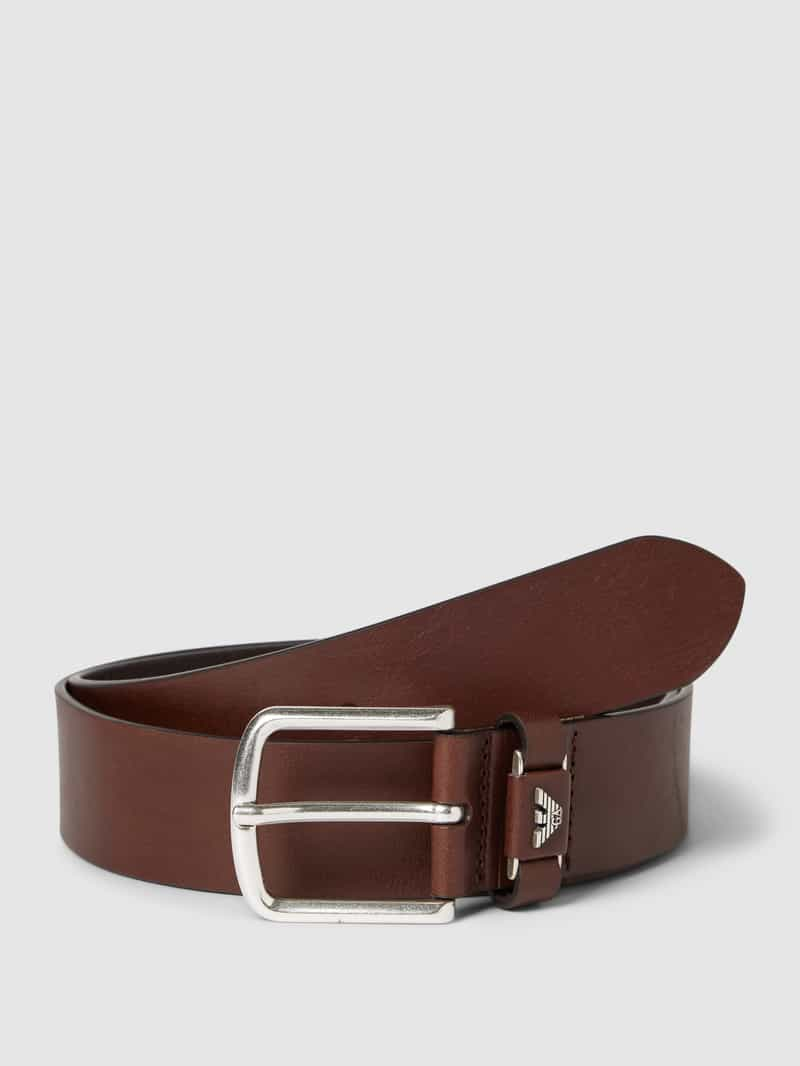 Emporio Armani Riem van runderleer met logodetail