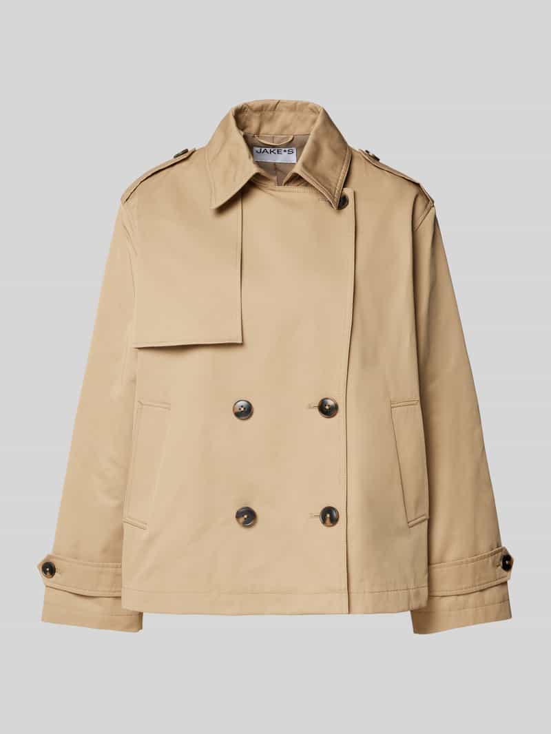 Jake*s Casual Trenchcoat met strookzakken