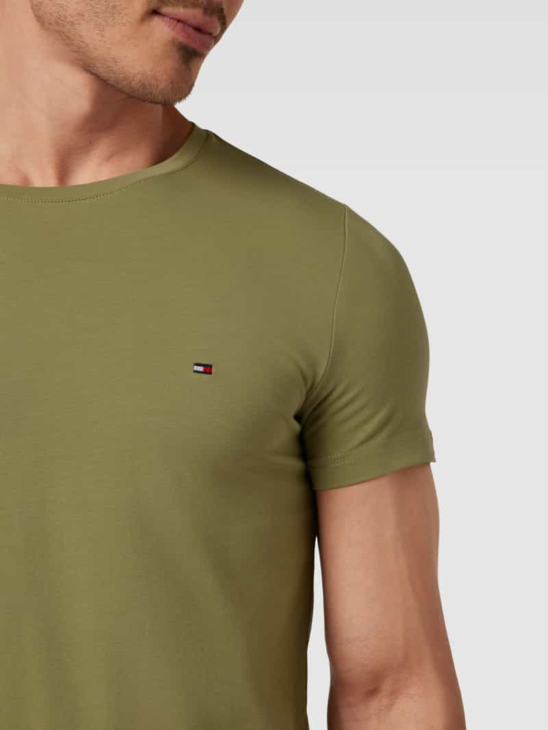 Tommy Hilfiger Slim fit T-shirt met logostitching