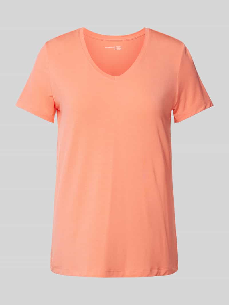 Schiesser T-shirt met geribde V-hals