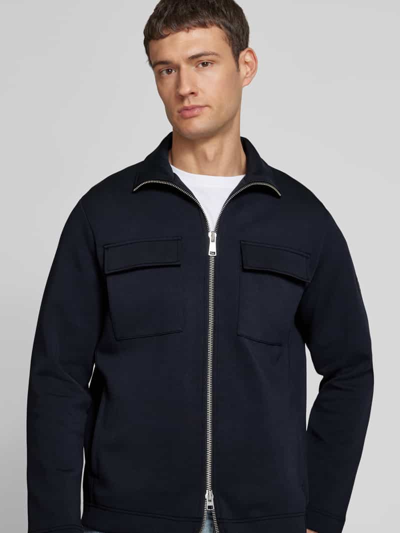 Marc O'Polo Regular fit sweatjack van hoogwaardige scuba-interlock-sweatstof