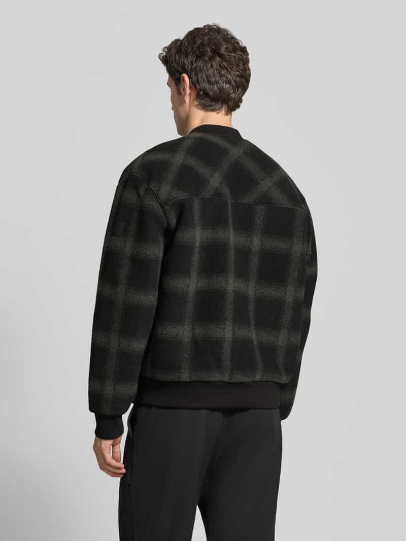 Boss Orange Regular fit bomberjack met wol model 'Ze_CheckBomber'