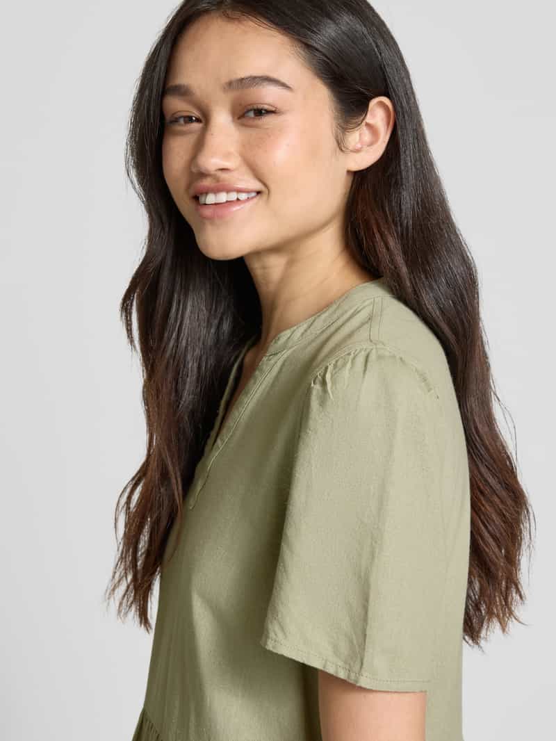 Only Comfort fit vrijetijdsjurk van mix van viscose en linnen model 'TIRI-CARO'