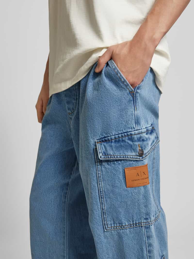 Armani Exchange Loose fit jeans met labelpatch