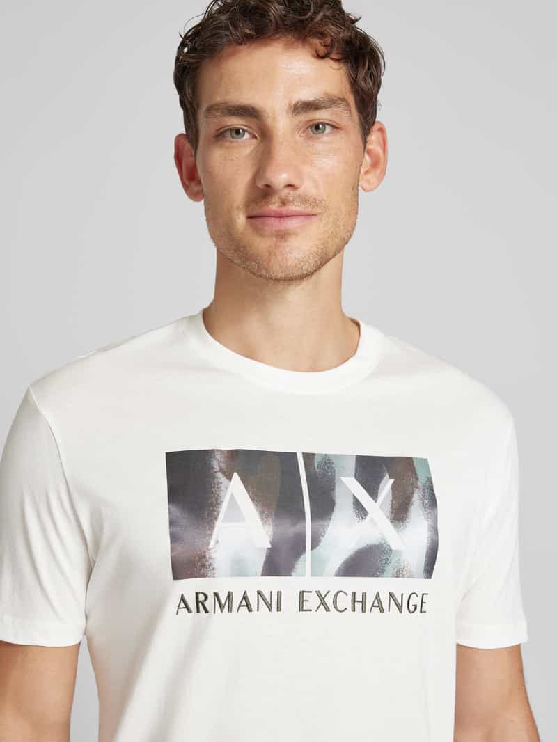 Armani Exchange T-shirt met labelprint