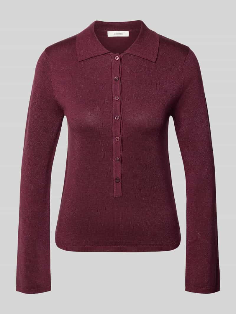 Selected Femme Slim fit shirt met lange mouwen van een mix van lyocell en katoen model 'FLURA LUREX'