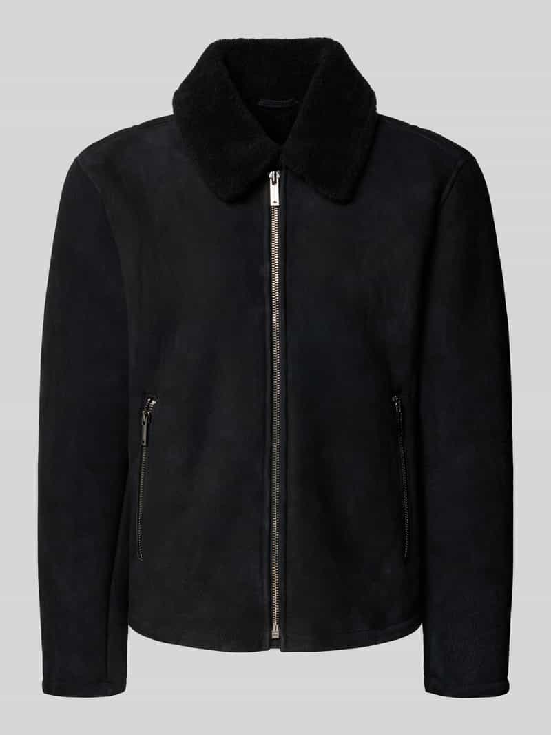 Strellson Regular fit leren jack van echte lamswol model 'MONTY'