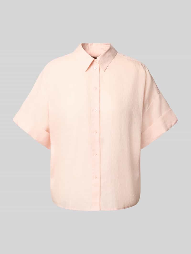 Blouse van ramie met extra brede schouders, model 'Bisenas'