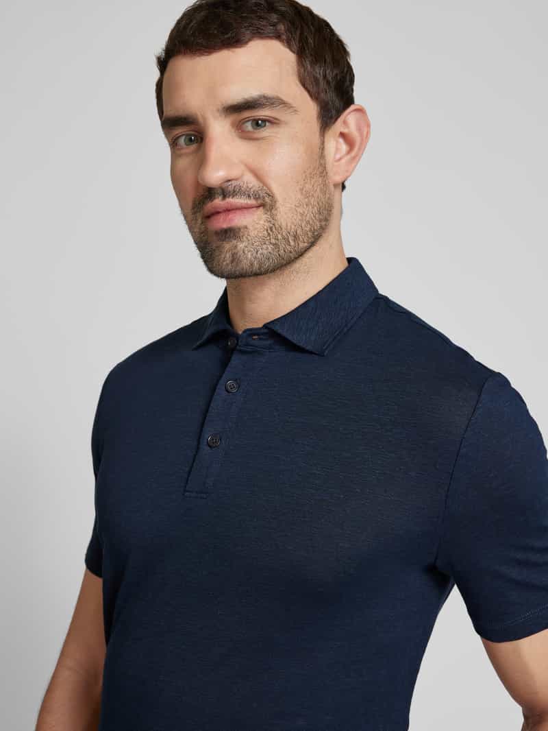 OLYMP Level Five Regular fit poloshirt van een mix van linnen en elastaan