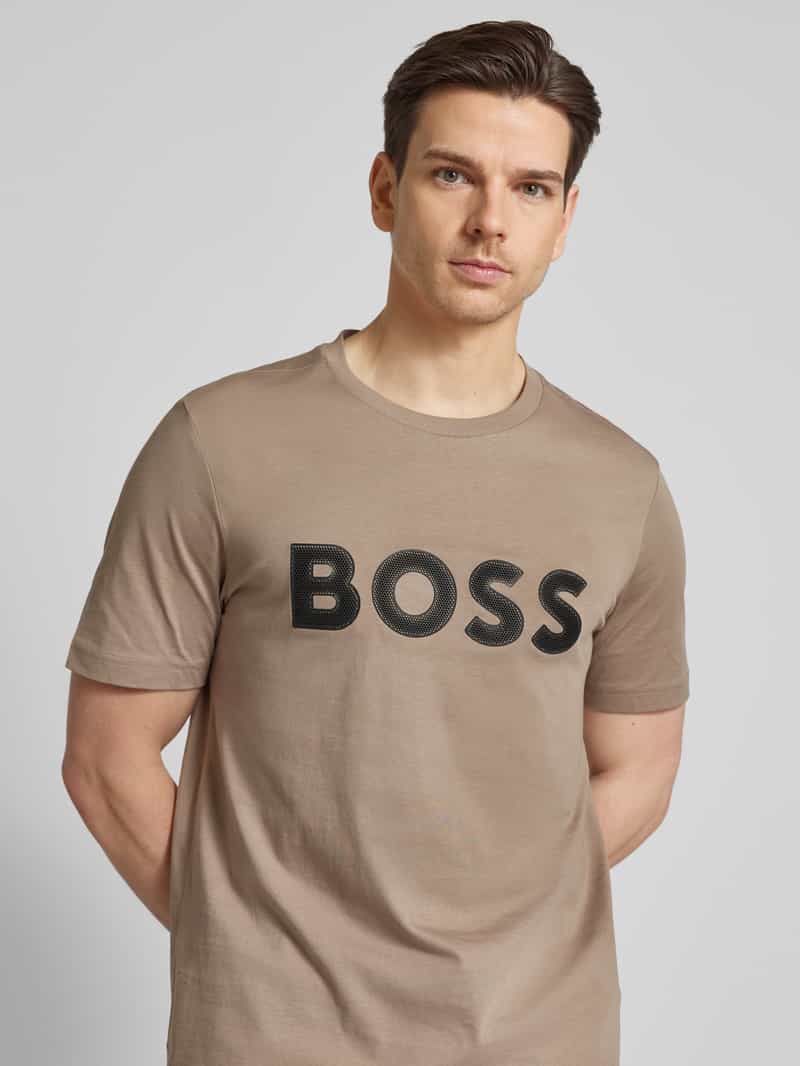 BOSS Green T-shirt met labelopschrift