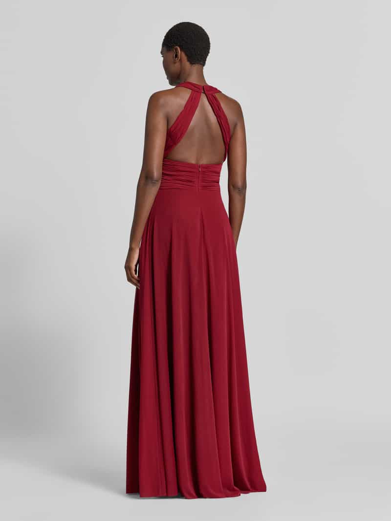 TROYDEN COLLECTION Avondjurk met halter en plooien