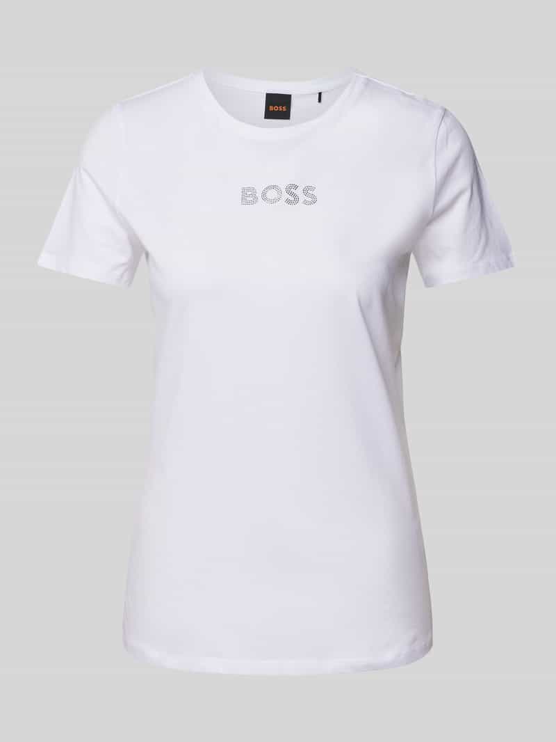 Boss Orange T-shirt met strass-steentjes model 'Eloga'