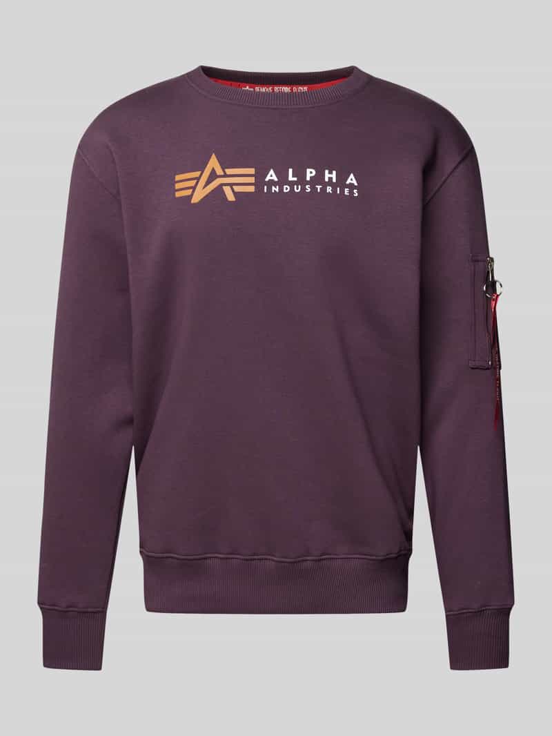 alpha industries Sweatshirt met labelprint en ritszak