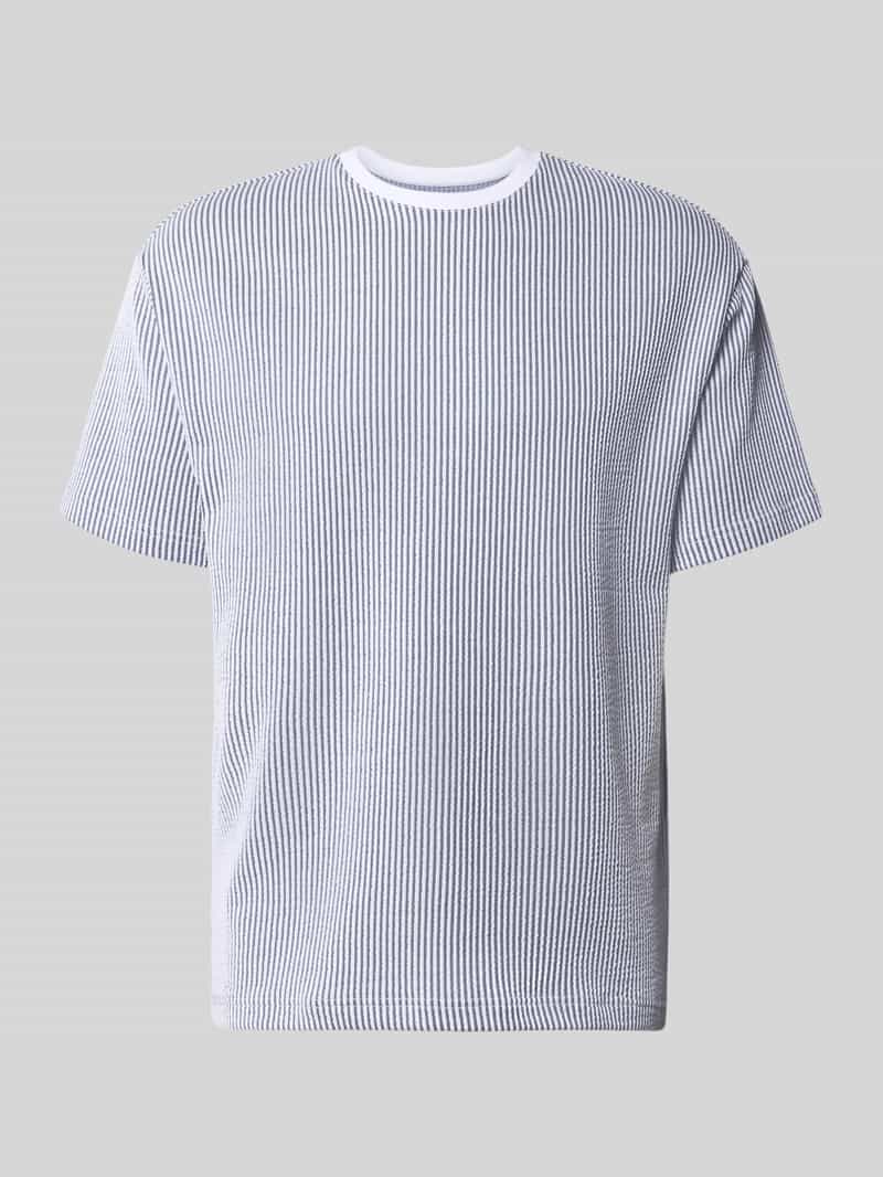 T-shirt met structuurpatroon en ronde hals