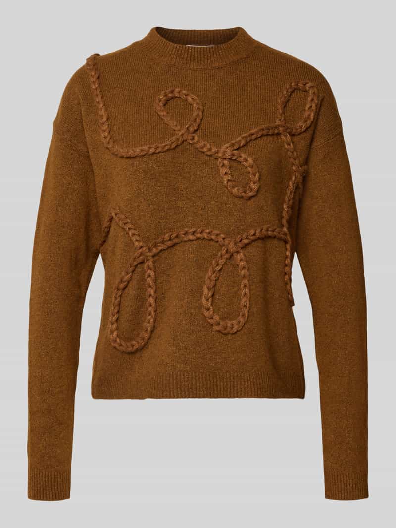 b.Young Oversized gebreide pullover met ribboorden model 'Medi'