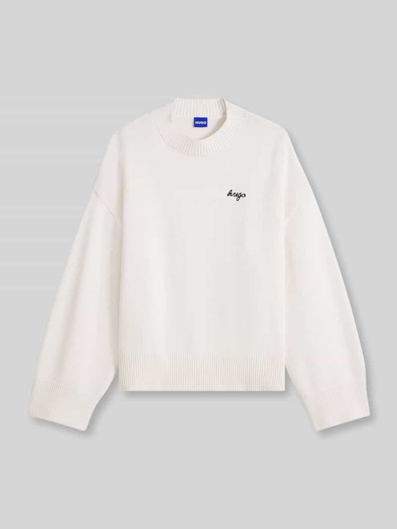 HUGO Blue oversized pullover van katoenmix model 'Shenny_B'