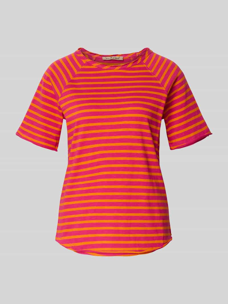 T-shirt met ronde hals en rolzoom