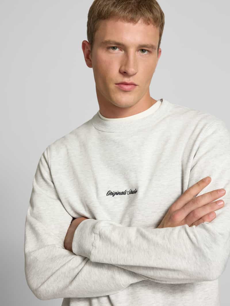 jack & jones Sweatshirt met ronde hals en labelstitching
