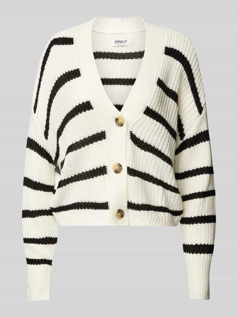 Only Regular fit gebreid jack met streepmotief model 'CAROLNICE'