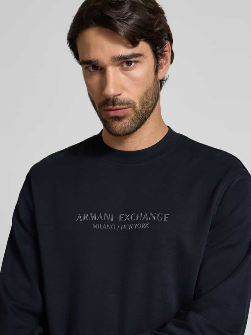 Armani Exchange Sweatshirt met labelprint en ronde hals