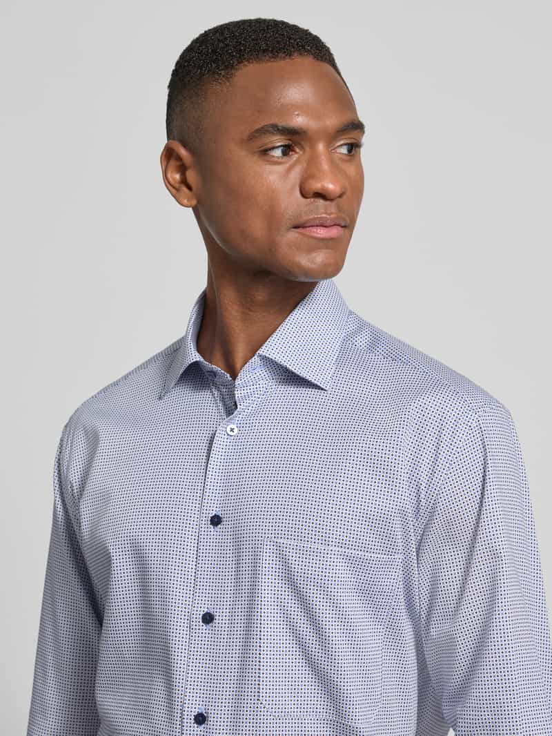 Eterna Comfort fit zakelijk overhemd van katoen met kentkraag