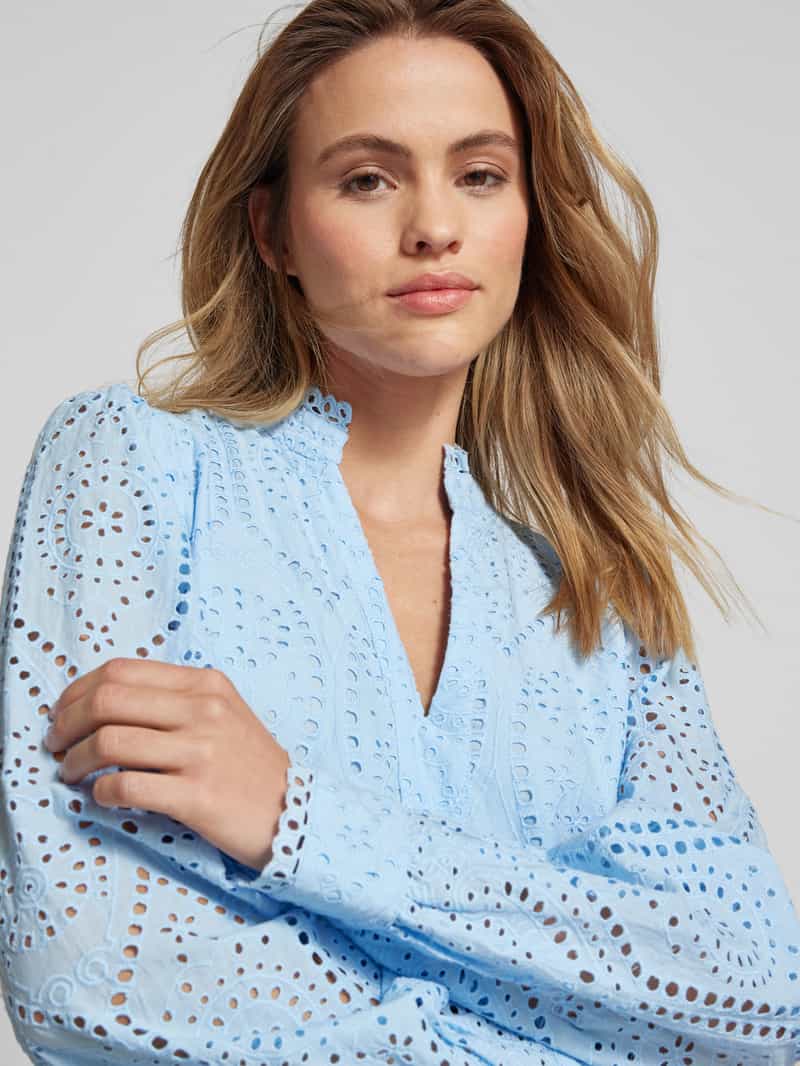 YAS Knielange jurk met broderie anglaise model 'Holi'