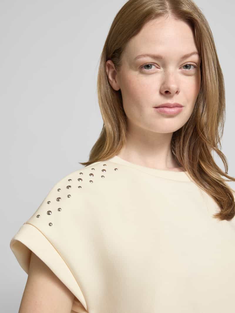 Zero Gebreid shirt met viscose en studs