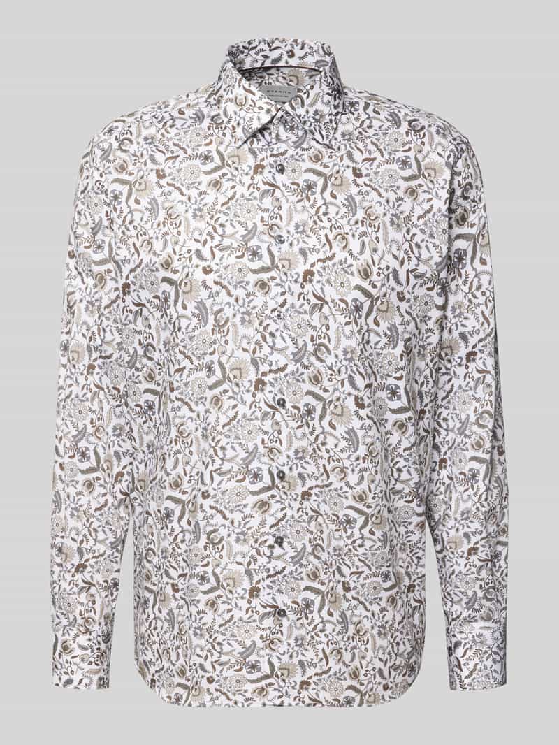 Eterna Regular fit zakelijk overhemd van katoen met kentkraag