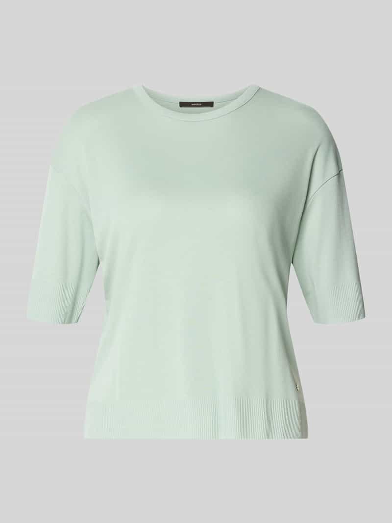 Gebreid shirt van mix van katoen en lyocell met ronde hals