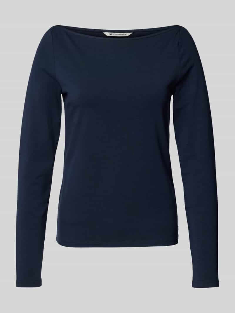 Tom Tailor Denim Regular fit shirt met lange mouwen van katoenmix met boothals