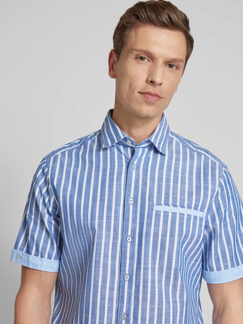 Christian Berg Men Slim fit vrijetijdsoverhemd met streepmotief