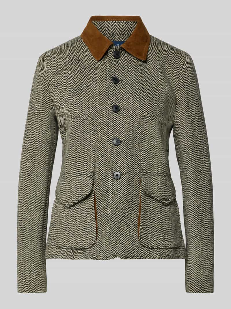 Polo Ralph Lauren Slim fit blazer van wolmix met klepzakken
