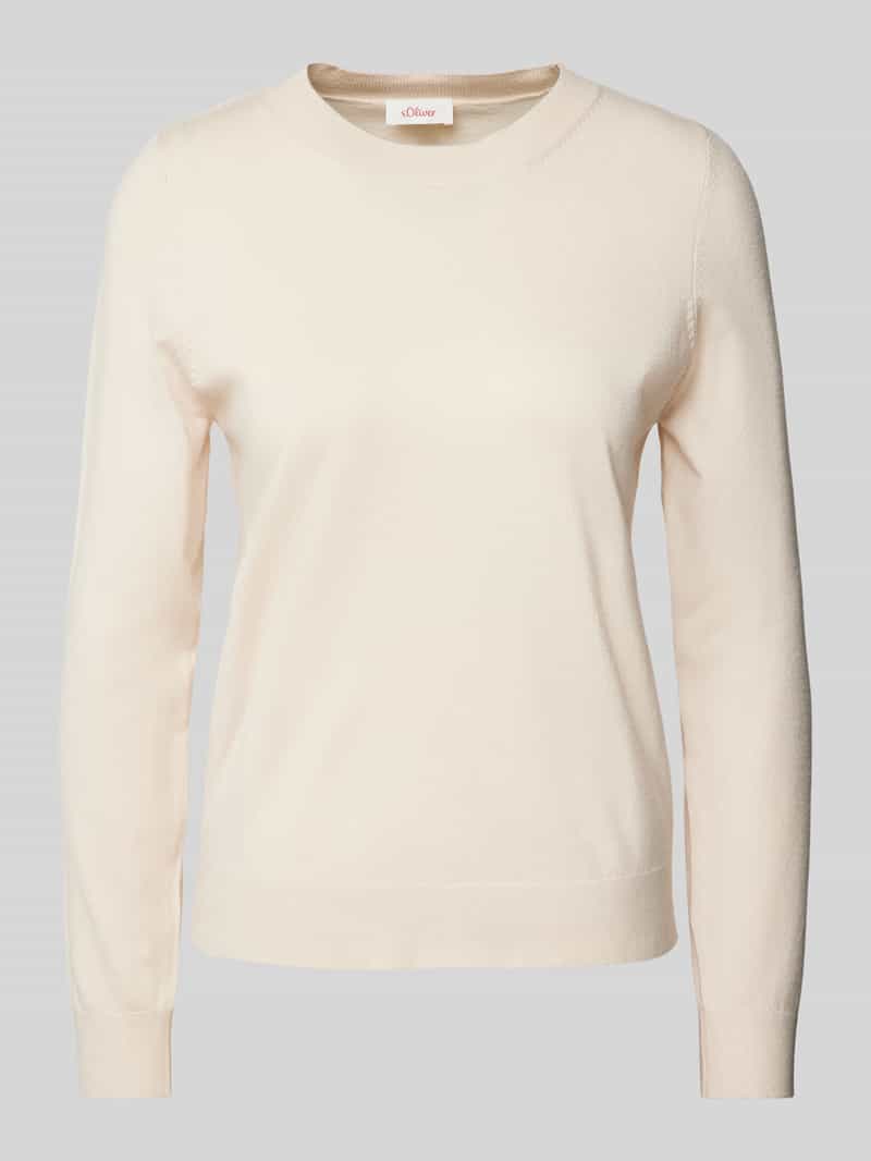 s.Oliver RED LABEL Regular fit gebreide pullover van viscosemix met ribboorden