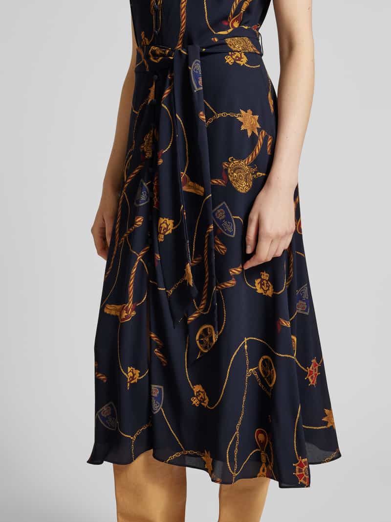 Lauren Ralph Lauren Midi-jurk met strikceintuur model 'RALGIS'